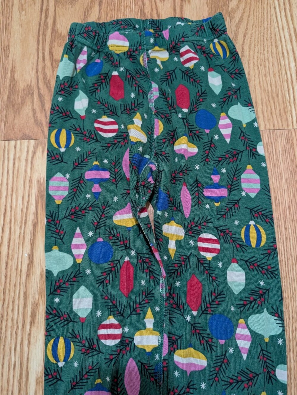 Hanna Andersson Green Holiday Ornament Pajamas Long Sleeve Pants 130 8 - Picture 10 of 12